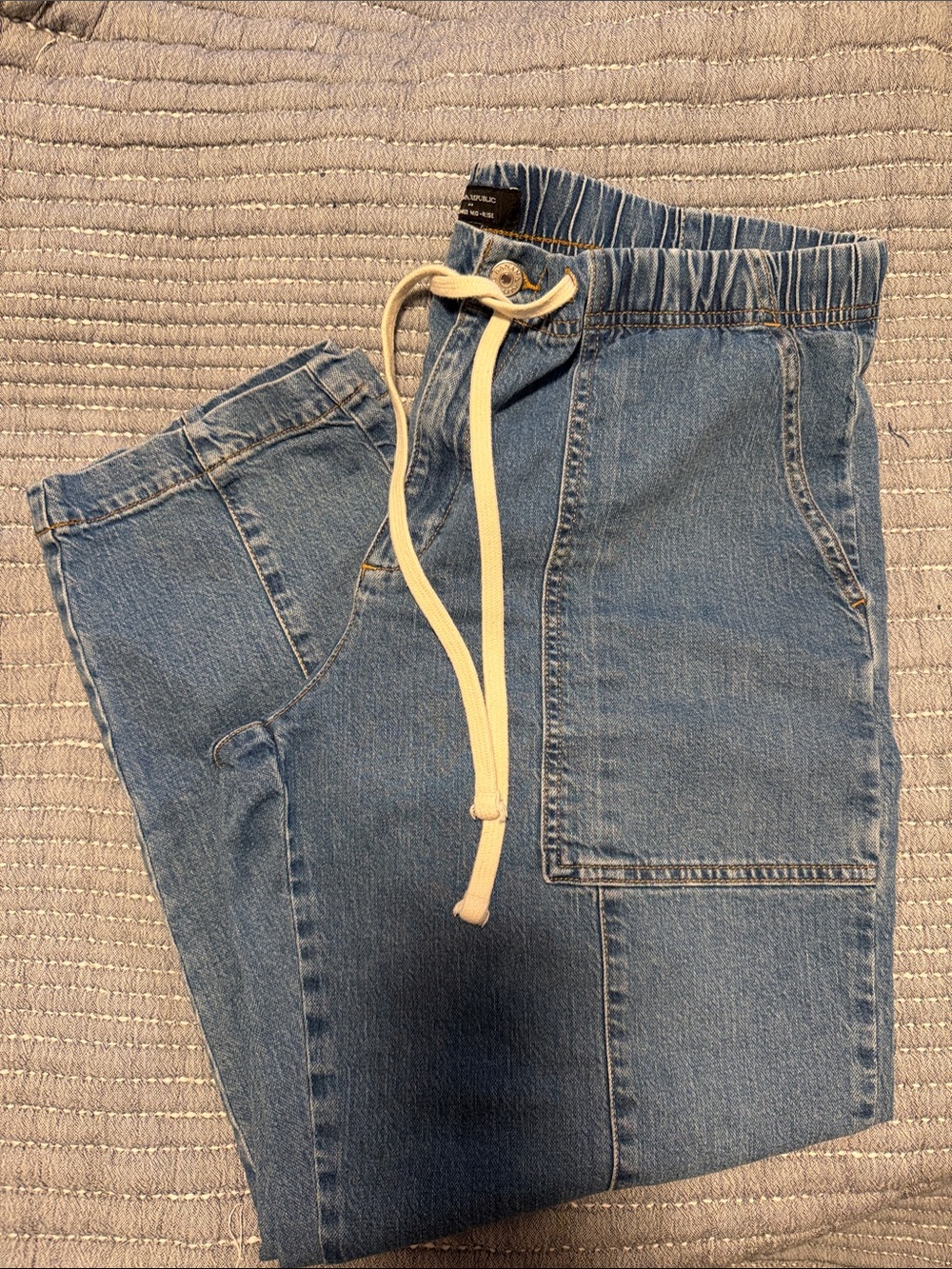 Banana Republic Blue Denim Drawstring Jeans